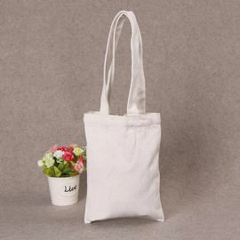 حقيبة تسوق قماش قطني مطبوع ، حقيبة مخصصة من القطن بتصميم شعار أبيض